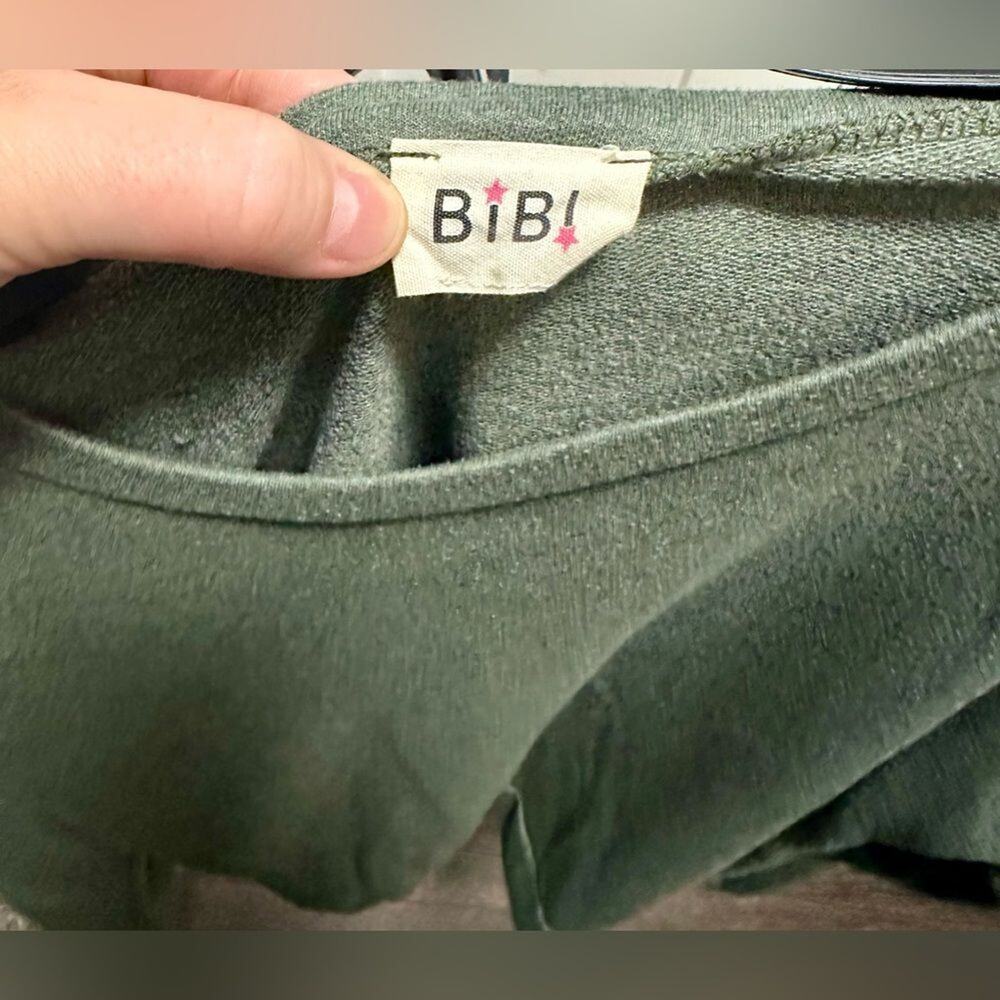 BiBi Back Tie Crewneck Sweatshirt Size L Green Sage (4) - Picture 3 of 3